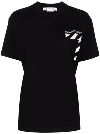 Off-white 'jersey' Print Short-sleeve T-shirt In Black