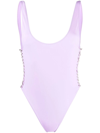Stella Mccartney Chain Link-trim Swimsuit In Purple