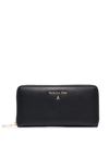 Patrizia Pepe Pebble-leather Continental Wallet In Black