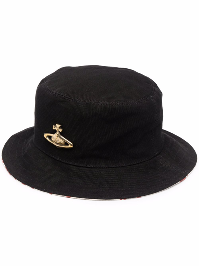 Vivienne Westwood Black Recycled Cotton Bucket Hat