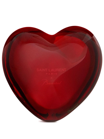 Saint Laurent X Baccarat Crystal Heart In Red
