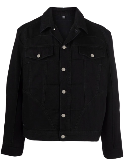 Mcq By Alexander Mcqueen Chest-pocket Denim Jacket In Schwarz