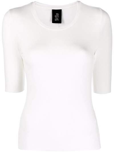 Thom Krom Scoop-neck Fitted Top In Weiss