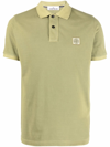 Stone Island Polo Shirt In Pique Cotton With Logo In Green