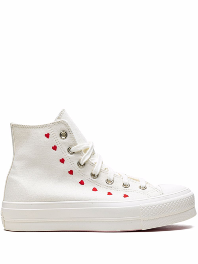 Converse Chuck Taylor Hi "all-star Lift" Trainers In White