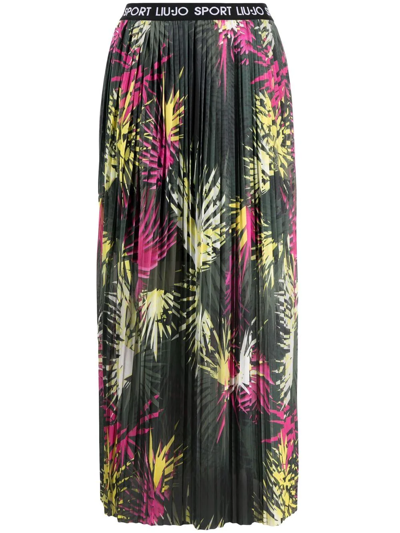 Liu •jo Tropical Print Skirt In Schwarz