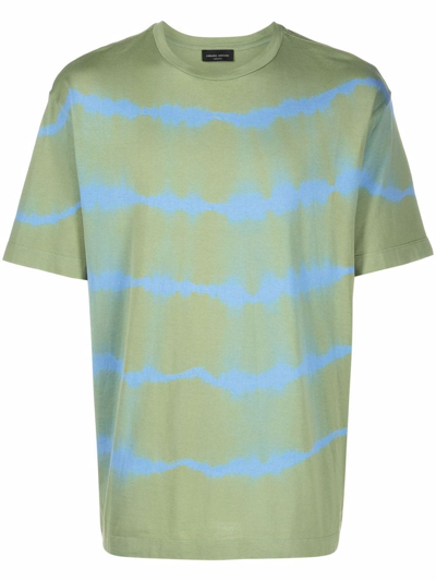 Roberto Collina Tie-dye Print T-shirt In Sage Green