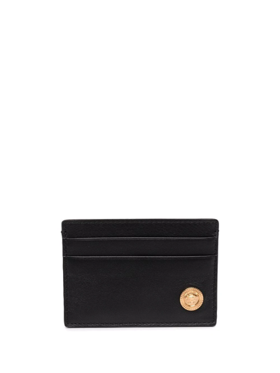 Versace Medusa Leather Cardholder In Black