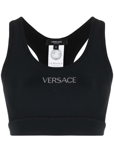 Versace La Greca Sports Bra In Black