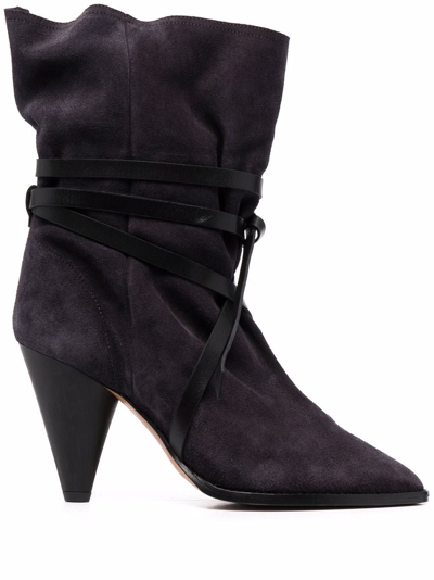 Isabel Marant Pointed Suede Boots In Schwarz