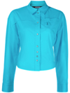 Jacquemus La Chemise Open-back Cotton-poplin Shirt In Blau