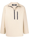 JACQUEMUS CONTRAST-PLACKET HALF-ZIP LIGHTWEIGHT JACKET