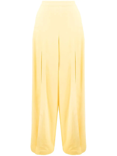 Etro Maxi-slit Wide Leg Trousers In Yellow