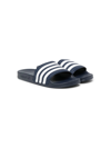 Adidas Originals Teen Adilette Striped Slides In Blue