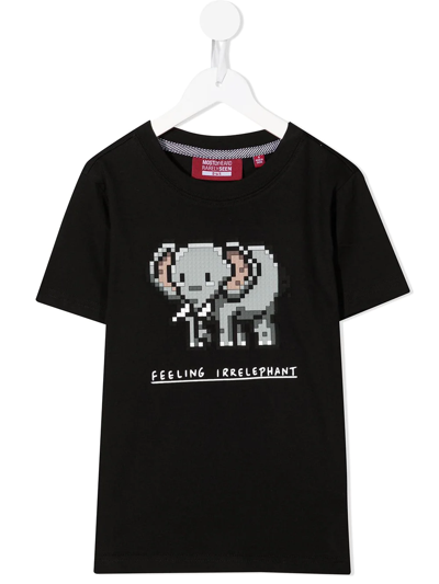 Mostly Heard Rarely Seen 8-bit Kids' Printed Cotton T-shirt In Black