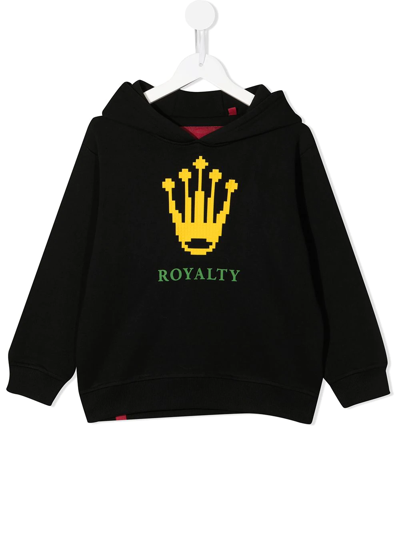 Mostly Heard Rarely Seen 8-bit Kids' Mini Crown Hoodie In Black