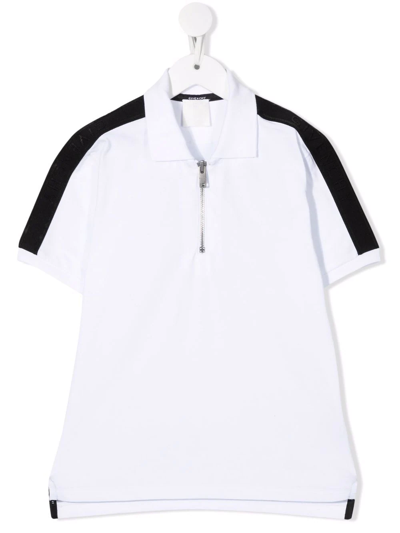 Givenchy Teen Boys White Zip Polo Shirt