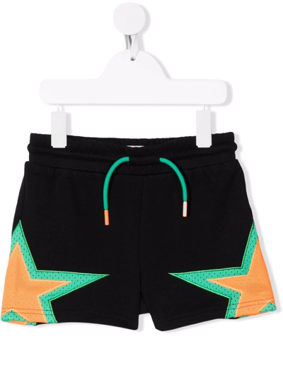 Stella Mccartney Kids' Star-print Cotton Shorts In Black
