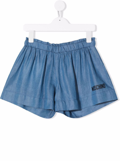 Moschino Kids' Logo-print Detail Shorts In Azzurro Cielo