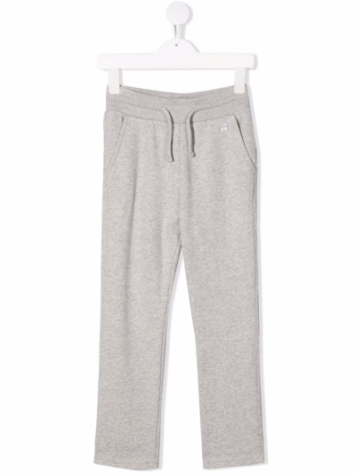 Bonpoint Kids' Embroidered Straight-leg Joggers In Grey