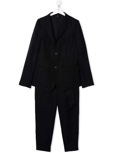 Emporio Armani Kids' Two-piece Single-breasted Suit In Nero