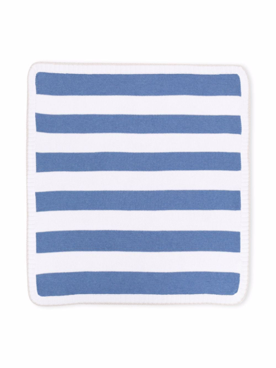 La Stupenderia Striped Organic Cotton Blanket In Blue