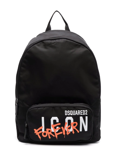 Dsquared2 Kids' Logo-print Backpack In Black