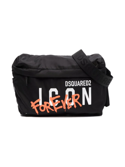 Dsquared2 Kids' Logo-print Crossbody Bag In Black