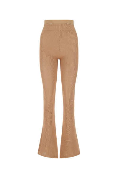Andrea Adamo Biscuit Stretch Mesh Pant Camel  Donna Xs