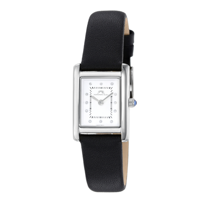 Porsamo Bleu Karolina Quartz Diamond White Dial Ladies Watch 1081akal In Black / White