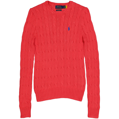 Polo Ralph Lauren Ladies Coral Cable Knit Cotton Sweater