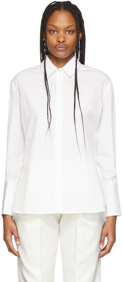 Alexander Mcqueen Cotton Poplin Shirt In 9000 Opticalwhite