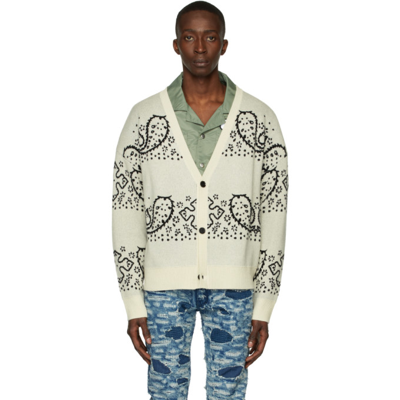 Rhude Off-white & Black Bandana Stripe Cardigan