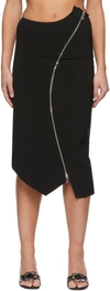Nina Ricci Asymmetric Zip Midi Skirt In U9000 Black