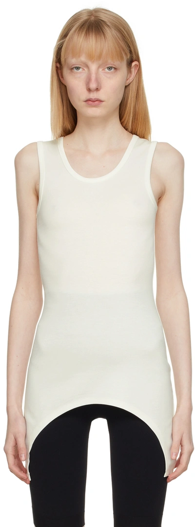 Vaara Off-white Simple Cut Away Sport Top In Ivory