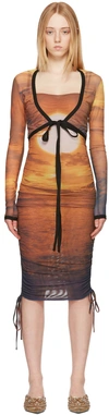 Priscavera Orange Wrap Sunset T-shirt In Sunset