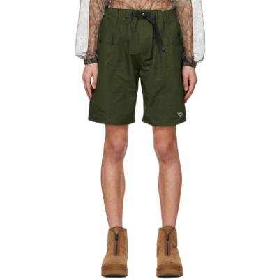 South2 West8 Khaki Belted Shorts In B-green