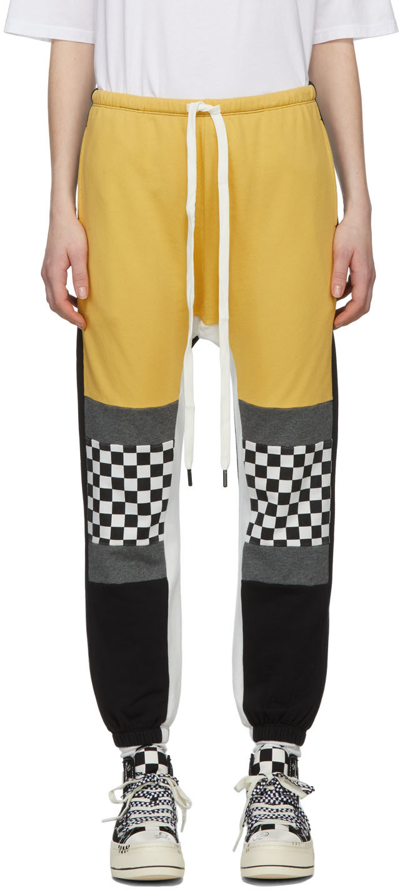 R13 Checker Knee Patchwork Sweatpants In Multi-colour