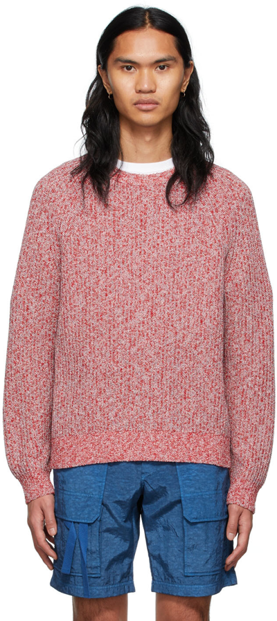 Helmut Lang Slub Knit Sweater In Red