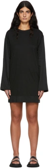 Raquel Allegra Black Phoebe Sleeve Dress In Blk Black
