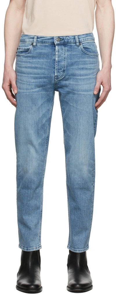Hugo Stonewashed Skinny Fit Jeans In 蓝色