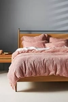Anthropologie Woven Bronte Duvet Cover By  In Pink Size Q Top/bed