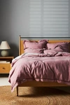 Anthropologie Tencel Linen Blend Duvet Cover By  In Purple Size Q Top/bed