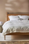 Anthropologie Tencel Linen Blend Duvet Cover By  In White Size Q Top/bed