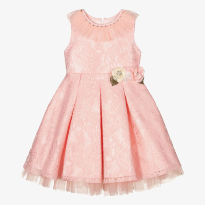 Beau Kid Girls Pink Lace Dress & Corsage