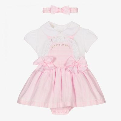 Pretty Originals Babies' Girls Pink Cotton Skirt Set