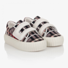 BURBERRY GIRLS PINK CHECKED CANVAS TRAINERS