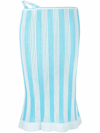 Jacquemus La Jupe Gelato Striped Low-rise Stretch-cotton Blend Mini Skirt In Blue