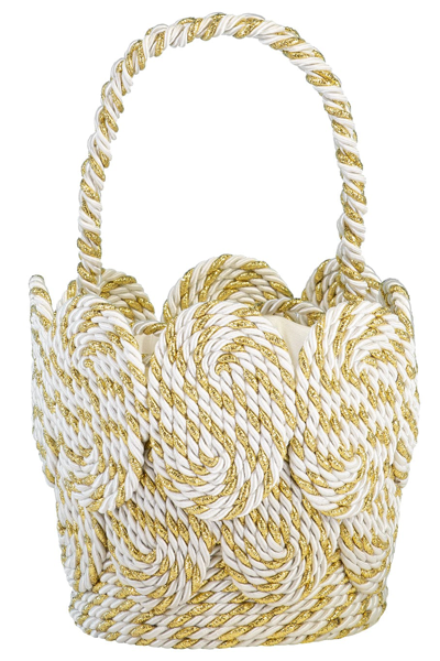 Mehry Mu Chacha Bucket Bag In White Gold