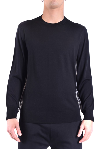 Neil Barrett Blue Wool And Cashmere Cable-knit Sweater In Black